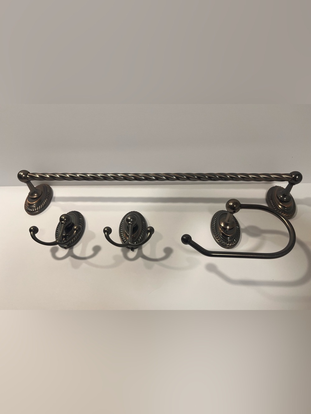 Decorative Oil-Rubbed Bronze Wall Hook Rack - Classic Double Hooks